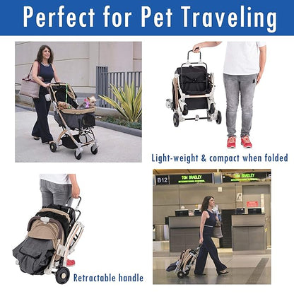 Pet Rover Lite Premium Light-Weight Dog/Cat/Pet Stroller Travel 2nd-Gen.)