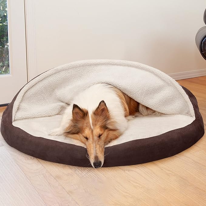 Furhaven 44" Round Orthopedic Dog Bed for Large Dogs w/ Removable Washable Cover 80 lbs 44-inch
