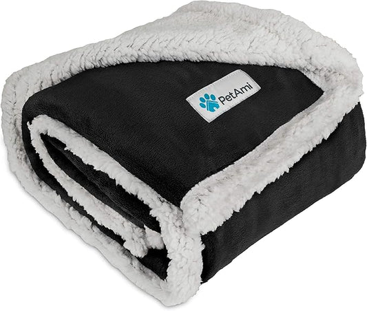 PetAmi Waterproof Dog Blanket for Small Medium Dog 29x40 Black