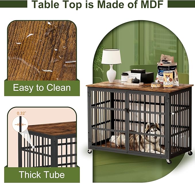 NicBex Dog Crate Furniture 43.3" L