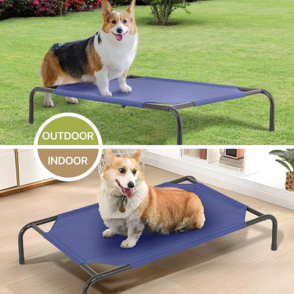 MoNiBloom Elevated Dog Bed Cooling Raised Ped Bed Portable Dog Cot for Camping or Beach 42 Inches