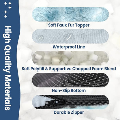 Washable Dog Bed Deluxe Breeds.40 * 25",Blue