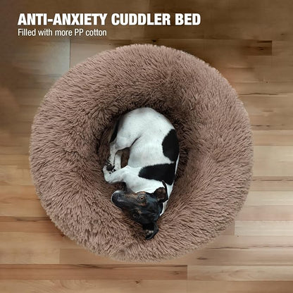 Veehoo Calming Dog Bed for Medium Small Dog 25 lbs 23", Camel