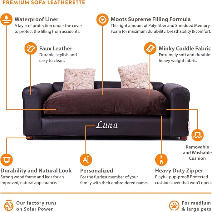 Moots Premium Leatherette Sofa Pet Bed