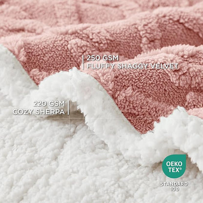 Bedsure Waterproof Dog Blankets for Large Dogs 60x80, Pink