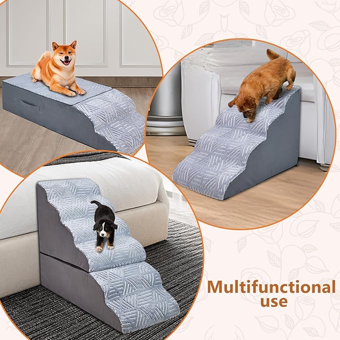 Dog Stairs for Small Large Dogs to High Beds 6 Tier 30-32'' Tall,