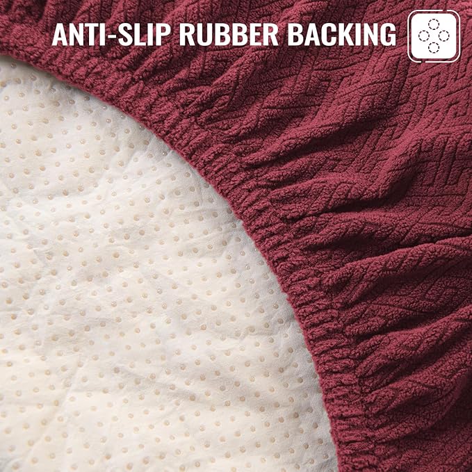 nanbowang Waterproof Dog Bed Covers Replacement Washable Pet Hair Easy to Remove (32x44x6, Burgundy)