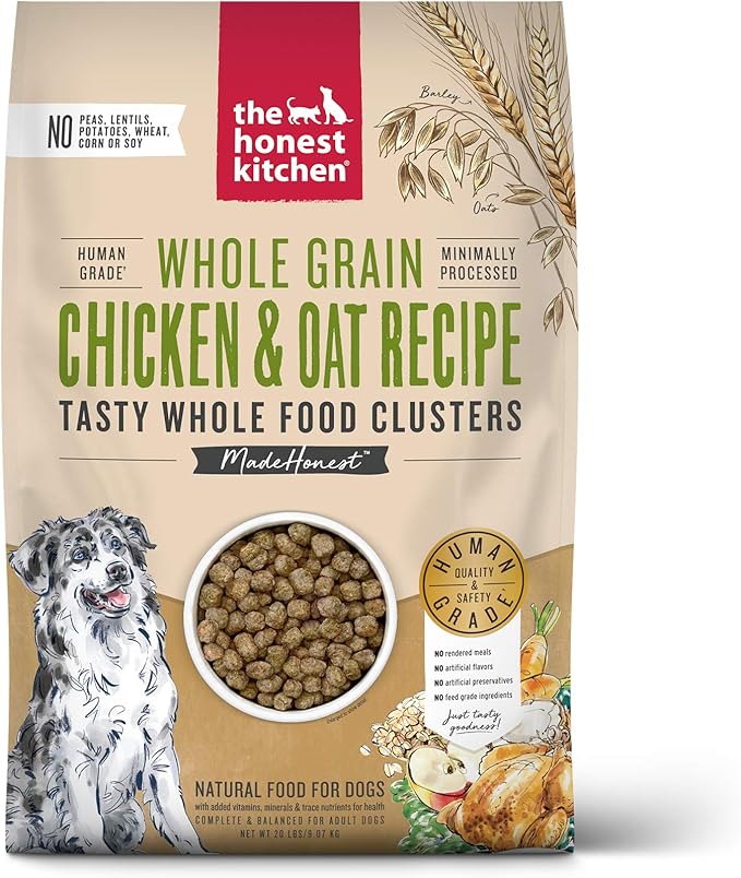 The Honest Kitchen Whole Food Clusters Whole Grain Chicken & Oat Dry Dog Food, 20 lb Bag