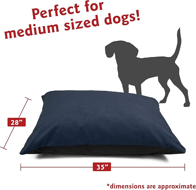 Majestic Pet Rectangle Medium Dog Bed Washable – Non Slip Comfy Pet Bed – Dog Crate Bed Super Value Pillow Dog Bed – Dog Kennel Bed for Sleeping 35 x 28 Inch