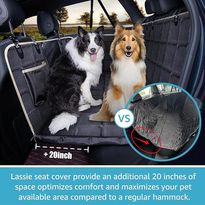 Lassie Back Seat Extender for Dogs Hard Bottom Waterproof Dog Hammock for Car