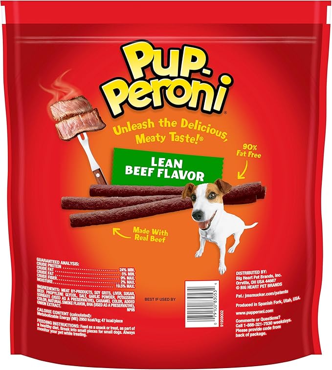 Pup-Peroni Dog Treats, Lean Beef Flavor, 38 Ounce, Made with Real Beef, 90% Fat Free