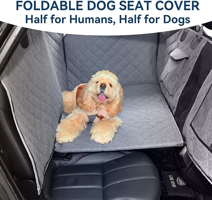 Dog Car Seat Cover/Backseat Cover for Dogs in Car with Strong Hard Bottom
