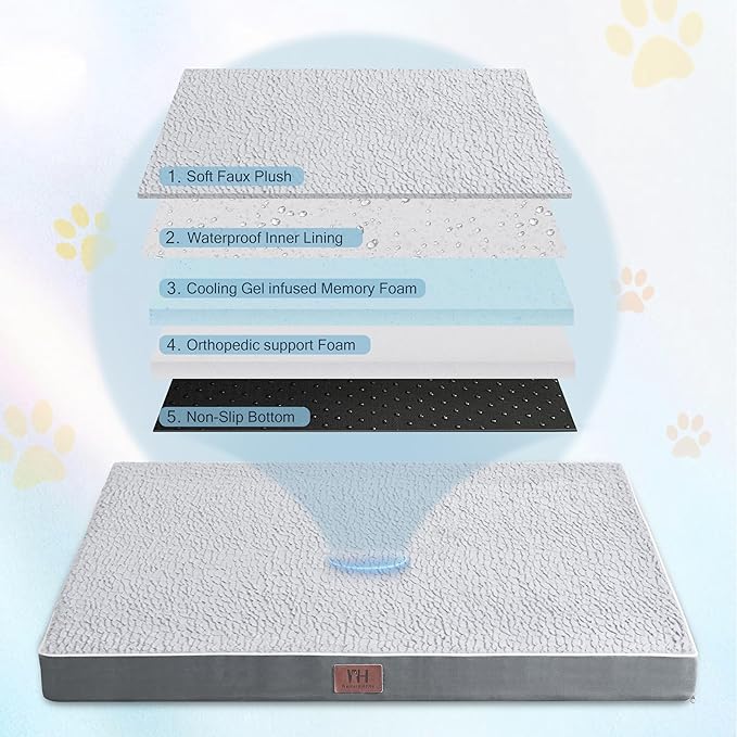Memory Foam Orthopedic Dog Bed 42 Inches,