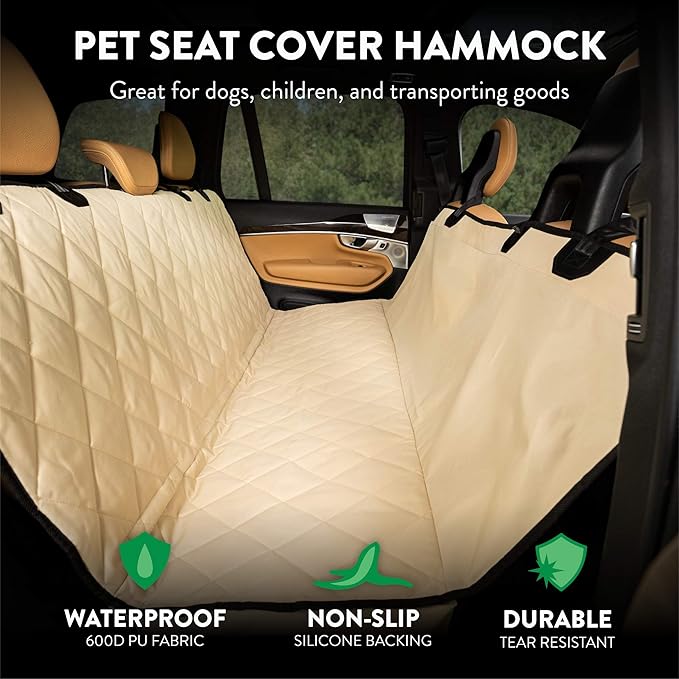 Plush Paws Products Premium Rear Car Seat Protector w/Hammock