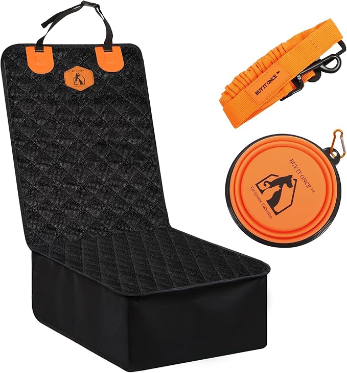 Dog Car Seat Cover Front Seat Protector Nonslip Scratchproof Durable & Padded Standard Pet Hair Resistant Blankets for Cars