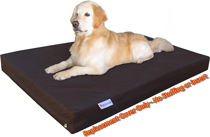 Dogbed4less Jumbo 1680 Ballistic Heavy Duty Dog Pet Bed External Zipper Duvet Cover - Replacement cover only, 55X47X4 Inches, Seal Brown