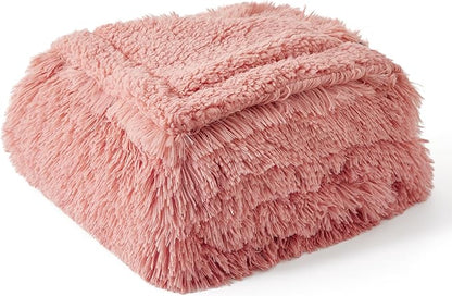 Bedsure Waterproof Dog Blankets for Large Dogs - Calming Cat Blanket for Couch Protector Washable, Long Faux Fur Pet Throw Blanket for Puppy, Reversible Furniture Protection, 40"x50", Pink