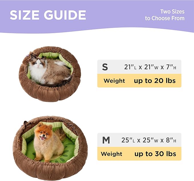 Lesure Dog beds for Small Dogs 25x25x8 Inches