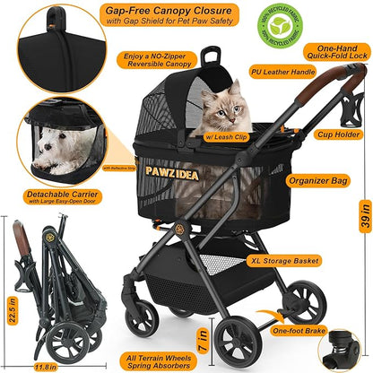 PAWZIDEA Dog Stroller 4 in 1