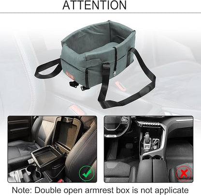 X AUTOHAUX Dog Car Seat Adjustable Straps Portable for Medium Small Sized Puppy Cat Seat Pets Soft Non Slip Bottom Travel Bed Blue Gray