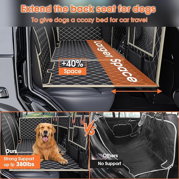 Back Seat Extender for Dogs 380lbs, Dog