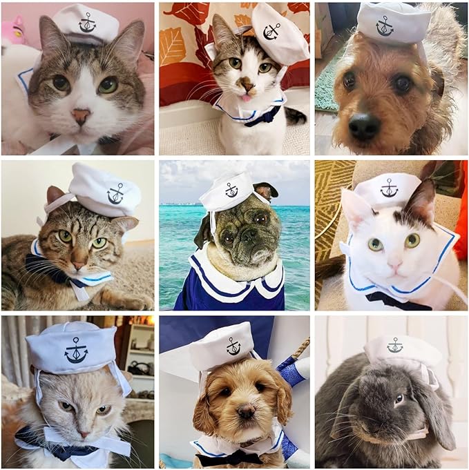 NAMSAN Pet Sailor Costumes for Cats Small Dogs