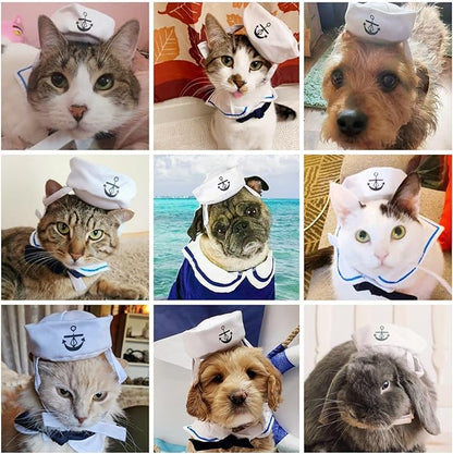 NAMSAN Pet Sailor Costume for Cats Small Dogs