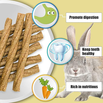 20pcs Natural Timothy Hay Sticks ,Guinea Pig Chinchilla Rabbits Chew Toys Small Animals Treats Bunny Toys ,Timothy Grass Molar Sticks Good for Pets Rats Bunny Teeth Health (Oatstraw Sticks)