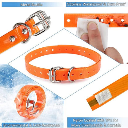 Replacement Collar Strap 3/4',Adjustable,Metal Buckled,Waterproof Pack2)