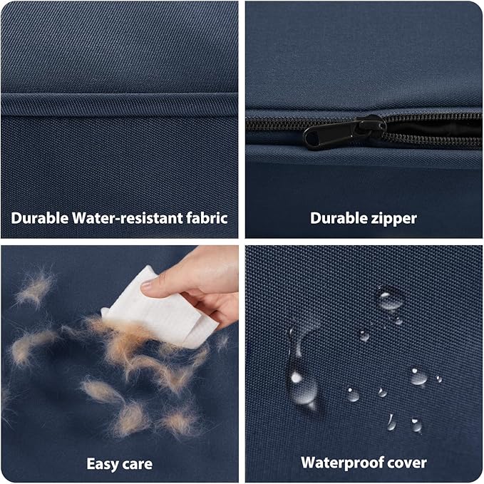 BFPETHOME Outdoor Dog Beds for Large Dogs (30 x 20in, Navy)