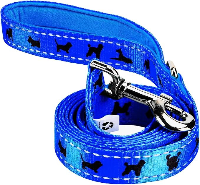 EcoBark Dog Leash - Soft & Reflective Comfort Leash with Padded Handle - Strong Durable Heavy Duty - Training and Pulling for Small, Medium or Large Dogs (Royal Blue)