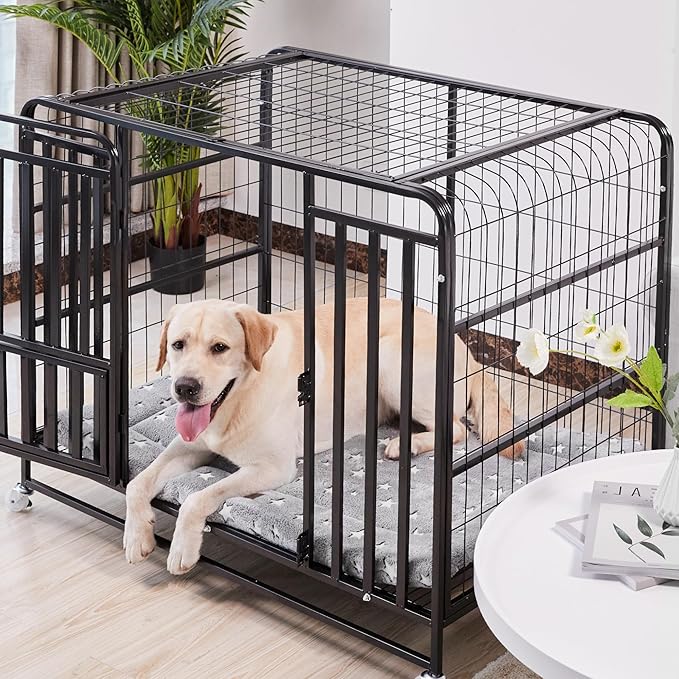 Figopage Stylish Dog Bed for Crate with Removable Machine Washable Prints,36x24 Inches