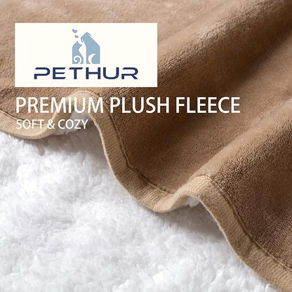 PETHUR Waterproof Dog Blanket for Bed 60"x80", Coffee