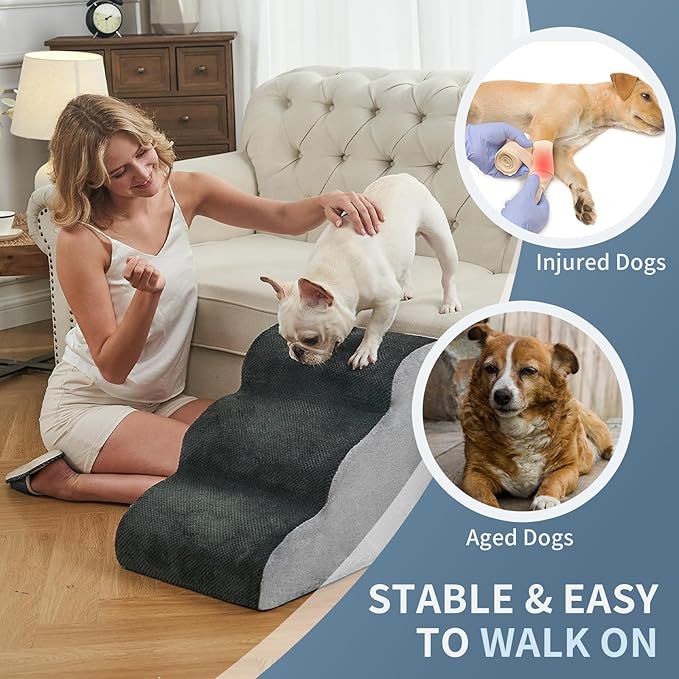 BOMOVA Dog Stairs to Bed 3-Step Dog 2/3/4/5 Steps