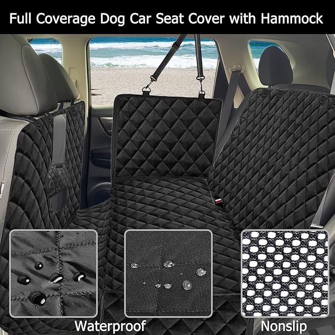 ELEGX 70" Wx94 L Oversized Dog Car Seat Cover 200 Lbs 600D Heavy