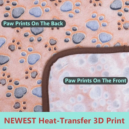 Dog Blankets for Medium Dogs 3 Pack 41" x 31",Cute Paw