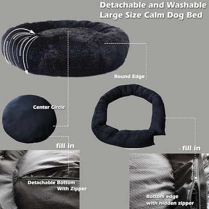 Black Dog Bed for Extra Large Dogs 150 lbs