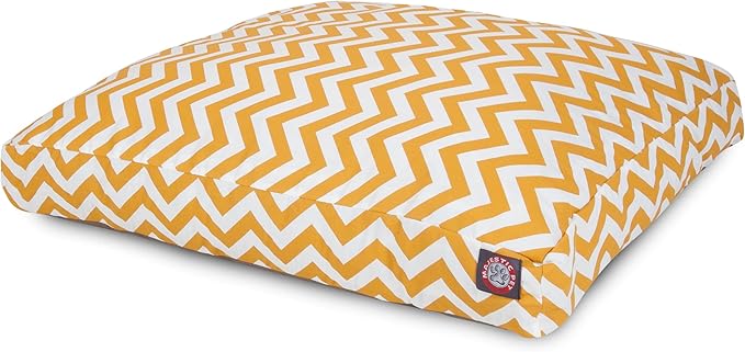 Yellow Chevron Large Rectangle Indoor Outdoor Pet Dog Bed With Removable Washable Cover By Majestic Pet Products