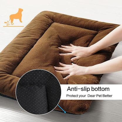 Dog Beds Crate Pad for Dogs Fit Metal Dog Crates (48inch, Brown)