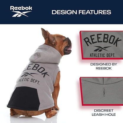 Reebok Dog Hoodie – Fleece Dog Sweater with Leash Hole