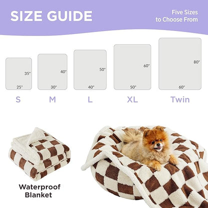 Lesure Waterproof Puppy Blanket for Small Dogs 3D Textured