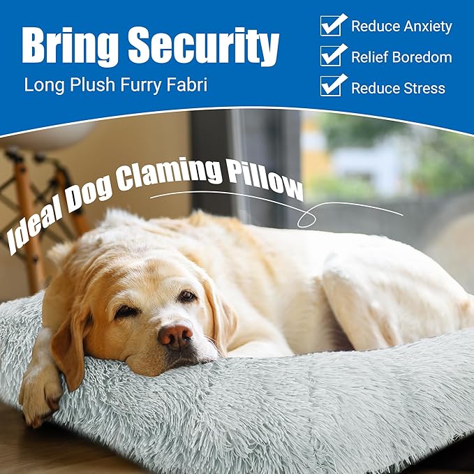 HOMBYS U Shape Dog Claming Pillow Hug Your Pet, Soft Faux Fur Orthopedic Dog Neck Pillow for Anxiety Relief, Pet Pillow Claming Toy for Dog, Cats & Old Pets, Washable