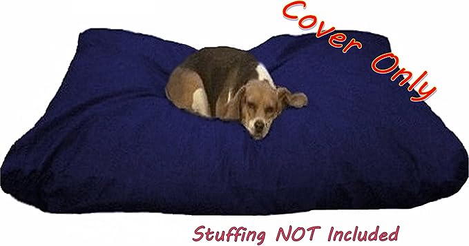 Dogbed4less 47X29X4 Inches Extra Large Blue Color Denim cotton Jean Dog Pet Bed External zipper Duvet Cover
