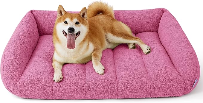 Lesure Orthopedic Dog Bed Sofa for Large Dogs Foam(35" x 25" x 10.5", Pink)