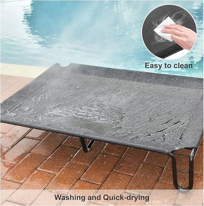 pettycare Elevated Outdoor Dog Bed 85 lbs,Black