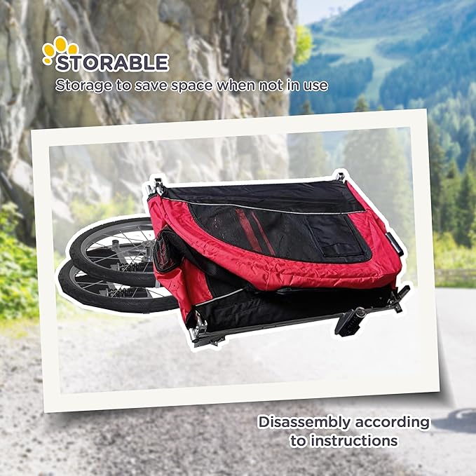 Aosom Dog Bike Trailer 2-in-1 Pet Stroller