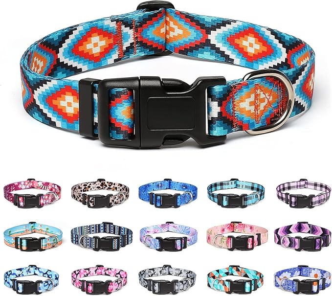 Adjustable Dog Collar with Patterns