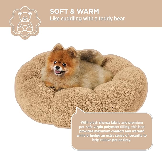 Lesure Calming Small Dog Bed 25 lbs, 23"