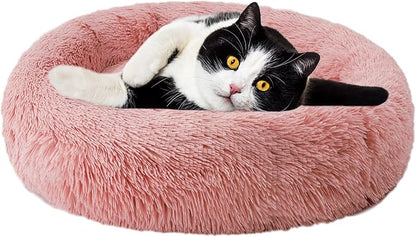 Aurako Cat Bed Dog Bed Round Cushion Pet 20" Rose