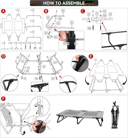 Elevated Dog Bed Portable Raised Dog Cooling Cot